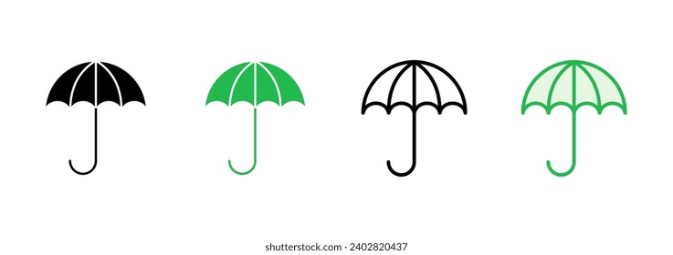 Umbrella icon set. umbrella sign icon