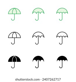 Umbrella icon set. umbrella sign icon