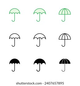 Umbrella icon set. umbrella sign icon