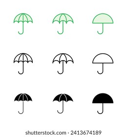 Umbrella icon set. umbrella sign icon