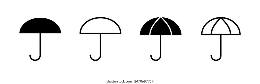 Conjunto de iconos de paraguas. icono de signo de paraguas