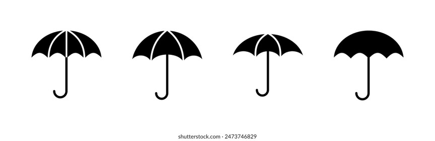 Conjunto de iconos de paraguas. icono de signo de paraguas