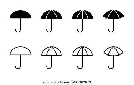 Conjunto de iconos de paraguas. icono de signo de paraguas