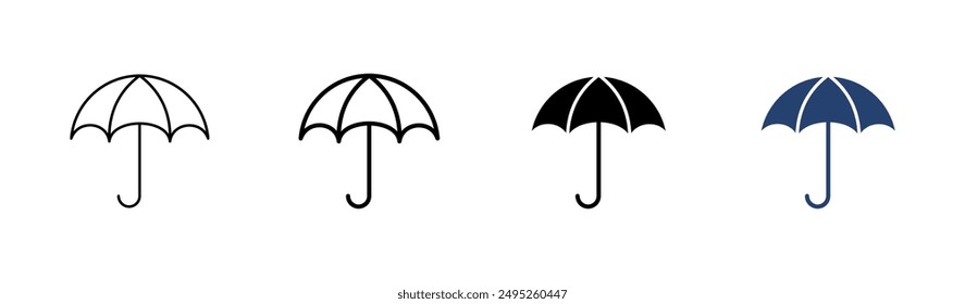 Regenschirm-Icon-Set. Regenschirm-Zeichen-Symbol