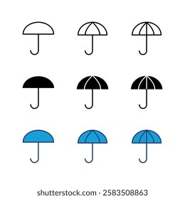 Umbrella icon set. umbrella sign icon