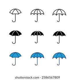 Umbrella icon set. umbrella sign icon