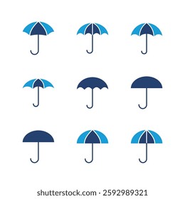Umbrella icon set. umbrella sign icon