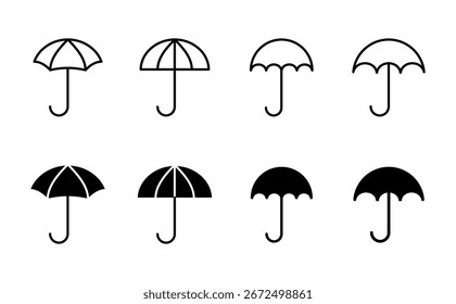 Conjunto de iconos de paraguas. icono de signo de paraguas