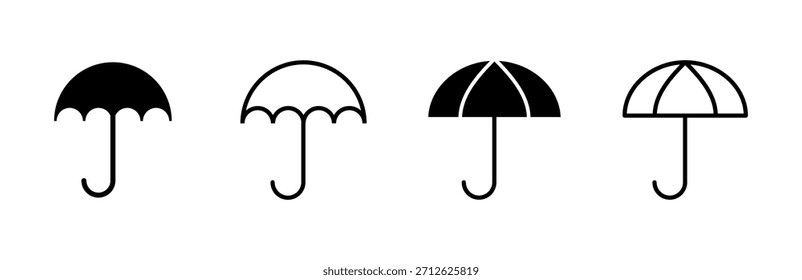 Conjunto de iconos de paraguas. icono de signo de paraguas