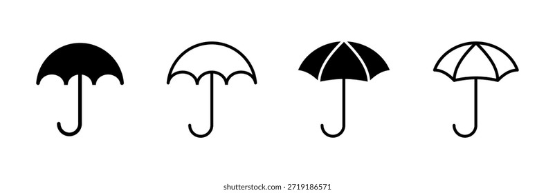 Conjunto de iconos de paraguas. icono de signo de paraguas