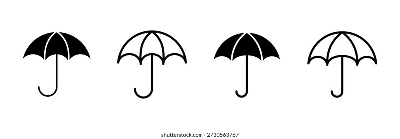 Conjunto de iconos de paraguas. icono de signo de paraguas