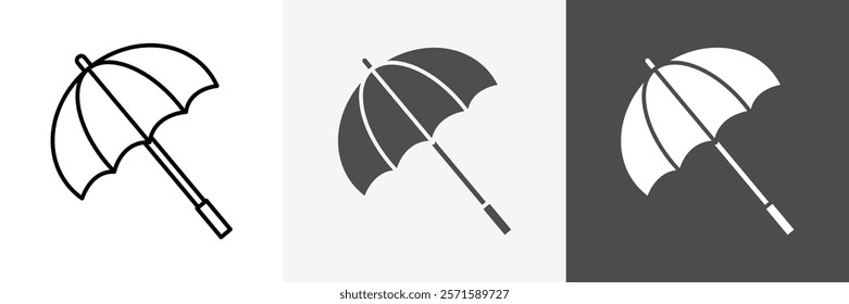 Umbrella icon set vector art