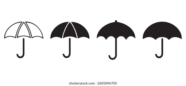 Umbrella icon set. Vector illustration.