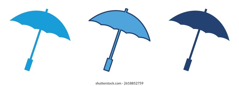 Umbrella icon set. Vector illustration of umbrella icon. Umbrella symbol collection. Umbrella icon. Vector illustration.