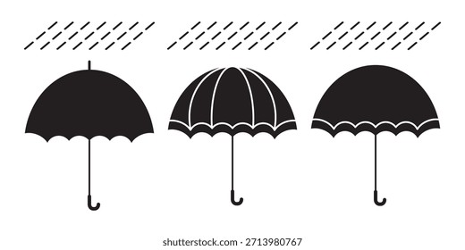 Umbrella icon set. Vector illustration of umbrella icon. Umbrella symbol collection. Umbrella icon. Vector illustration. EPS 10.