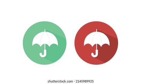 Umbrella Icon Set. Vector isolated flat illustration set of umbrellas