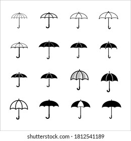 Umbrella icon set vector sign and symbols