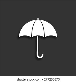 Umbrella icon with shadow - vector illustration
