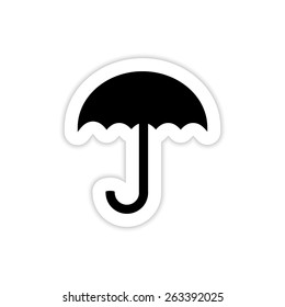 Umbrella Icon Shape on a white background with shadow 