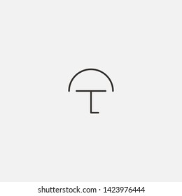 umbrella icon sign signifier vector