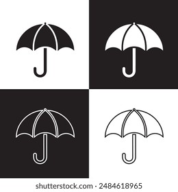 Umbrella Icon silhouette vector art illustration.