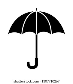 Umbrella  icon silhouette vector flat for web or mobile app isolated on white background eps 10