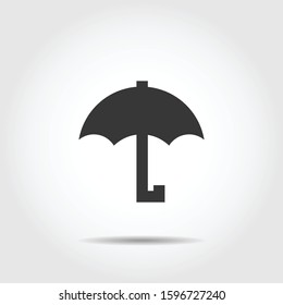 umbrella Icon silhouette Vector illustration 