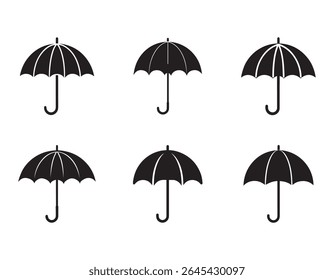 umbrella icon silhouette vector illustration