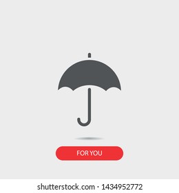 An umbrella icon. Simple isolated sign. The weather symbol. Vector.