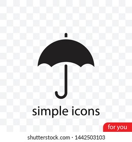 An umbrella  icon . Simple isolated sign . The wheather symbol. Vector .