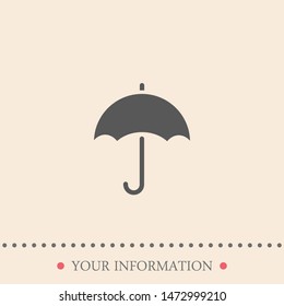 An umbrella icon . Simple isolated sign . The wheather symbol.The symbol of an umbrella. The sign of an umbrella. Vector .