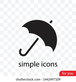 An umbrella  icon . Simple isolated symbol EPS 10. The wheather sign. Vector . The symbol of an umbrella. The sign of an umbrella.