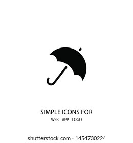 An umbrella icon . Simple isolated symbol EPS 10. The wheather sign. Vector . The symbol of an umbrella. The sign of an umbrella.