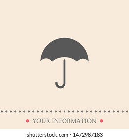 An umbrella icon . Simple isolated symbol EPS 10. The symbol of an umbrella. The sign of an umbrella. Vector illustration .