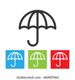 Umbrella icon. Simple logo of umbrella isolated on white background. Flat vector illustration.