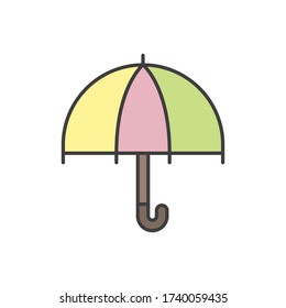 Icono del paraguas. Simple contorno coloreado vector de íconos de diversión para ui y ux, sitio web o aplicación móvil