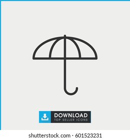 umbrella icon. simple outline umbrella vector icon. on white background.