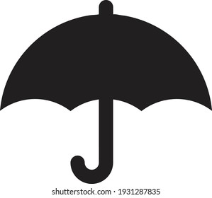 An Umbrella Icon Simple Vector Illustration Art. Black Color On White Background.