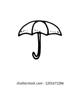 umbrella icon. sketch isolated object.