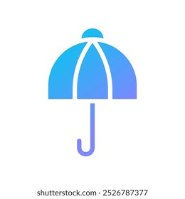 Umbrella Icon solid gradient blue summer beach symbol illustration vector element symbol perfect.