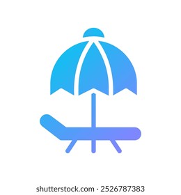 Umbrella Icon solid gradient blue summer beach symbol illustration vector element symbol perfect.