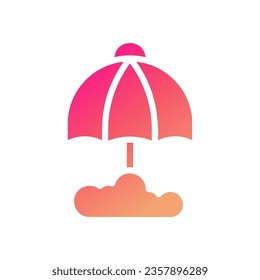 Umbrella icon solid gradient pink yellow illustration vector element and symbol perfect.
