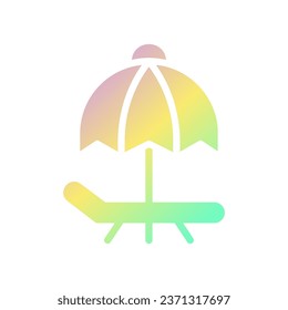 Umbrella icon solid gradient purple yellow green summer beach illustration vector element and symbol perfect.