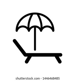 Umbrella Icon, Sun Lounger Icon  