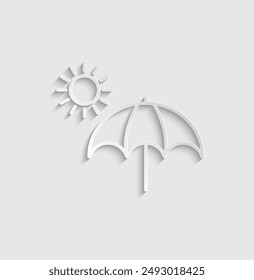 umbrella icon, sun icon vector summer sign