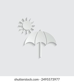 umbrella icon, sun icon vector summer sign