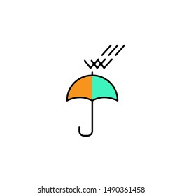 umbrella icon, symbol filled design template