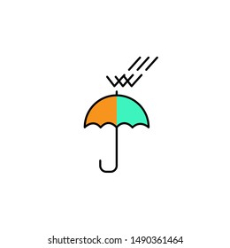 umbrella icon, symbol filled design template