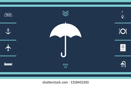 Umbrella icon symbol. Graphic elements for your design