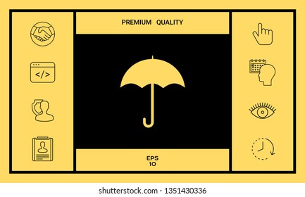 Umbrella icon symbol. Graphic elements for your design